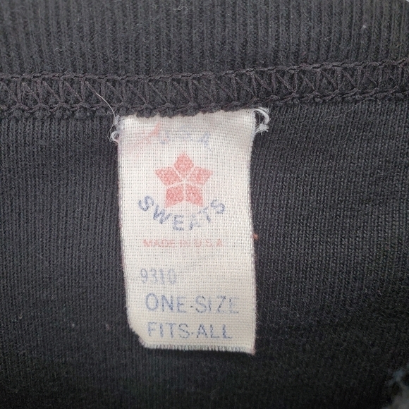 80s USA Sweats Black Sweatshirt Unisex One Size Fits All 3/4 Sleeves VTG USA - Picture 5 of 8